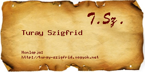 Turay Szigfrid névjegykártya